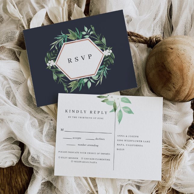 Greenhouse | Watercolor Botanical Meal Choice RSVP Invitation Postcard (Creator Uploaded)