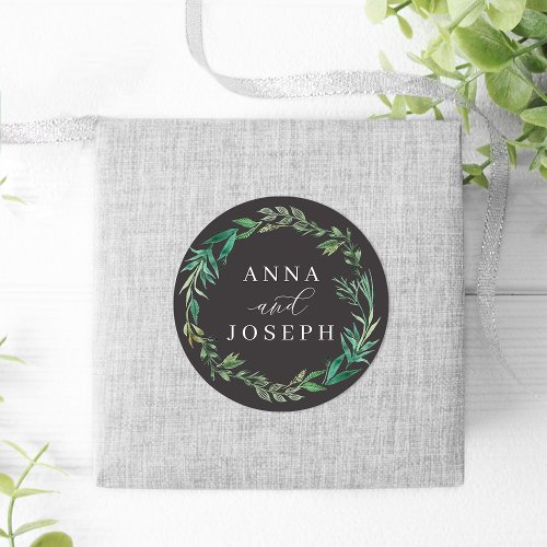 Greenhouse  Watercolor Botanical Wedding Classic Round Sticker