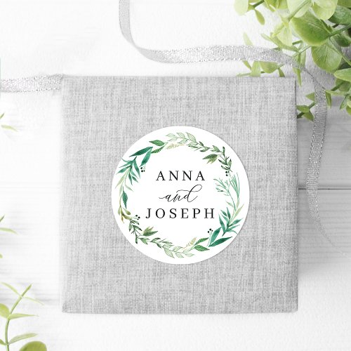 Greenhouse  Watercolor Botanical Wedding Classic Round Sticker