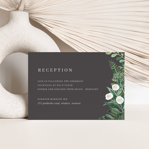 Greenhouse Watercolor Botanical Wedding Reception Enclosure Card