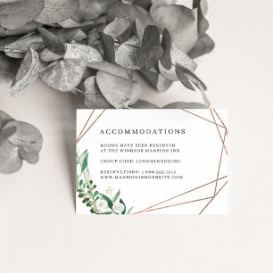 Greenhouse Wedding Hotel Accommodations Enclosure Card
