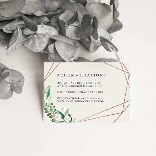 Greenhouse  Wedding Hotel Accommodations Enclosure Card