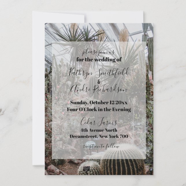 Greenhouse Wedding Invitation (Front)
