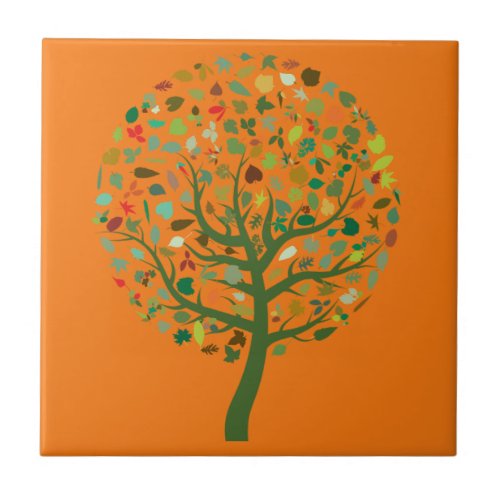 Greenie cute tree environmental ceramic tile