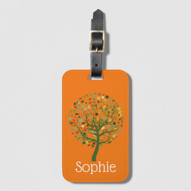 Greenie cute tree environmental luggage tag (Front Vertical)