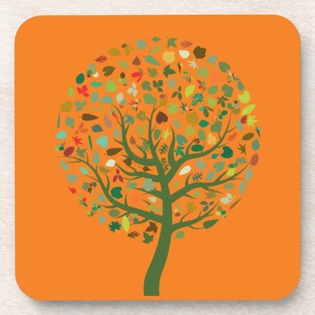 Greenie tree eco  Earth environment Beverage Coaster (Front)