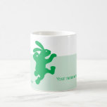 Greenish Green Rabbit Mug<br><div class="desc">A delightfully cute rabbit to grab your morning coffee in. This mug is one of a series of rabbit mugs available in different colors. Personalize it with your name,  a message,  or be a minimalist and delete the text all-together.</div>