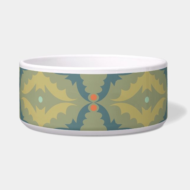 Greenish Retro Vintage Pattern Bowl (Front)