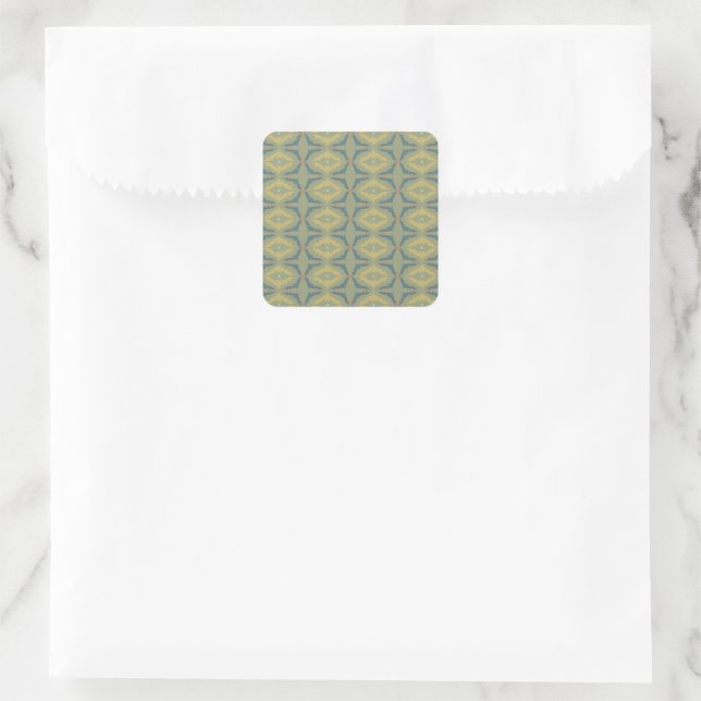 Greenish Retro Vintage Pattern Square Sticker (Bag)
