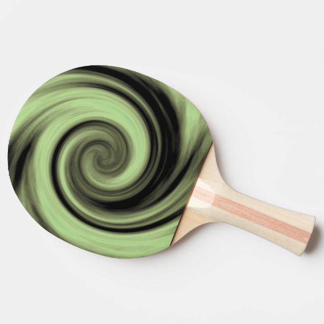 Greenish Swirl Ping-Pong Paddle (Side)