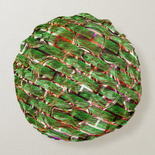 Greenish wall effect and bubbles salmon color? round pillow