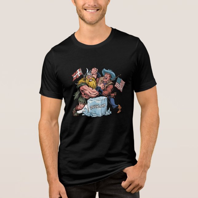 Greenland 51st state the fight continues Tri-Blend shirt (Front)