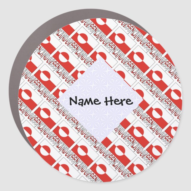 Greenland and Greenlander Flag Personalized  Car Magnet (Front)