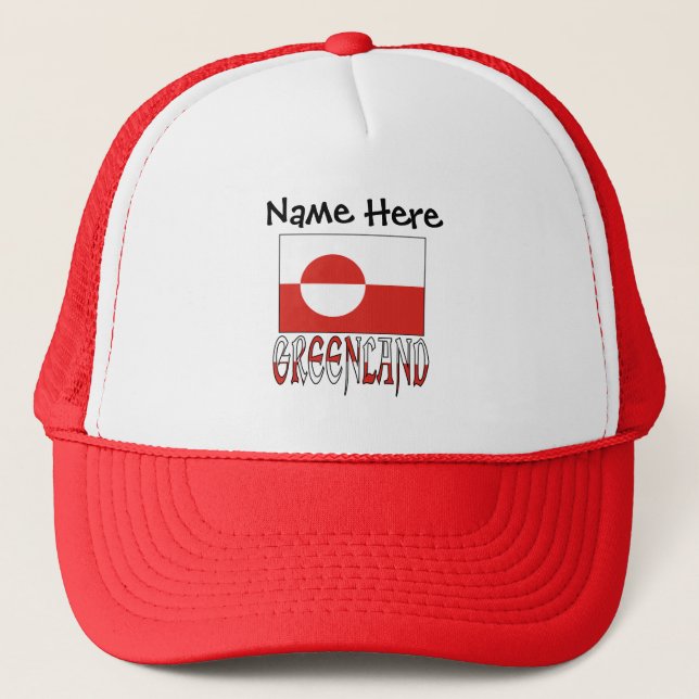 Greenland and Greenlander Flag Personalized  Trucker Hat (Front)