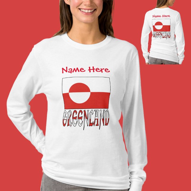 Greenland and Greenlander Flag Red Personalized  T-Shirt (Creator Uploaded)