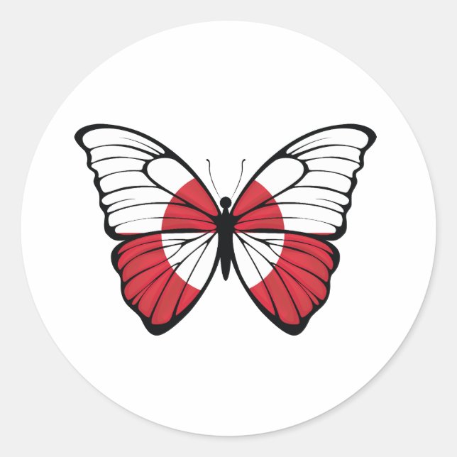 Greenland Butterfly X4 Classic Round Sticker (Front)