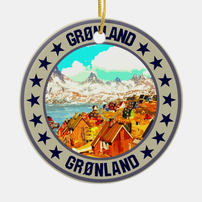 Greenland Ceramic Ornament (Front)