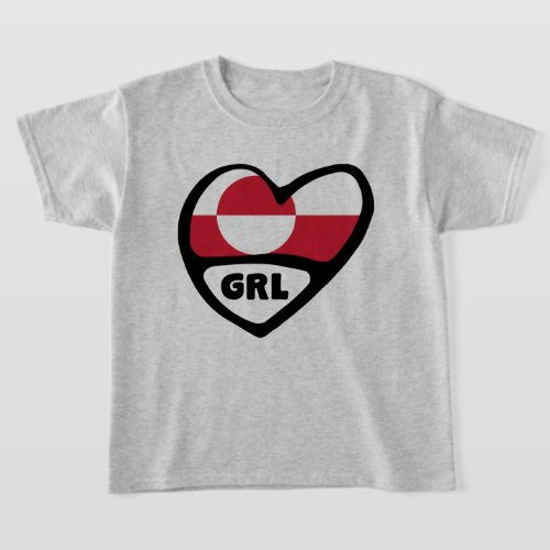 Greenland Country Code Flag Heart Pin Badge GRL T_Shirt