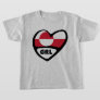 Greenland Country Code Flag Heart Pin Badge, GRL T-Shirt