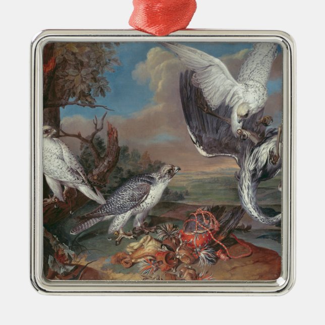 Greenland Cyr Falcons Metal Ornament (Front)