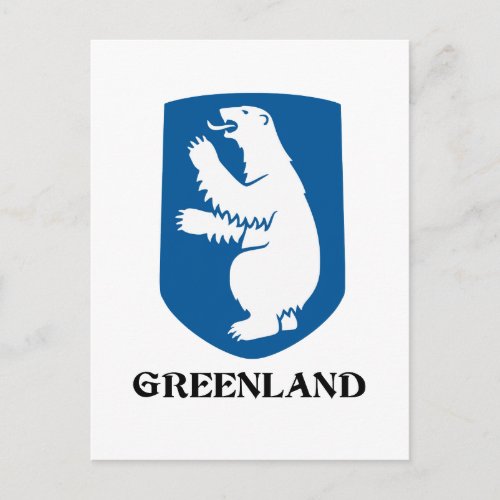 GREENLAND _ emblemsymbolcoat of armsflag Postcard
