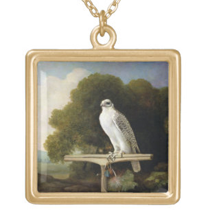 Greenland Falcon (Grey Falcon), 1780 (oil on panel Gold Plated Necklace