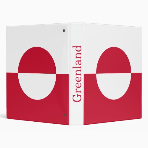 Greenland Flag 3 Ring Binder