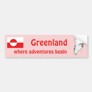 Greenland Flag and Map Bumper Sticker