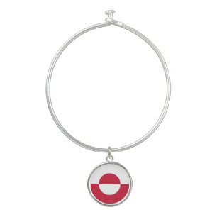 Greenland Flag Bangle Bracelet