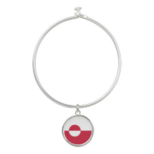 Greenland Flag Bangle Bracelet