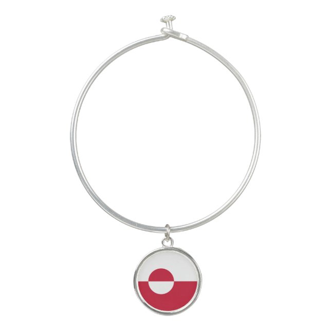 Greenland Flag Bangle Bracelet (Front)