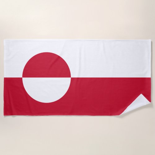 Greenland Flag Beach Towel