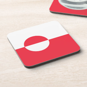 Greenland flag beverage coaster