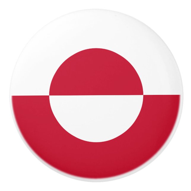 Greenland Flag Ceramic Knob (Front)