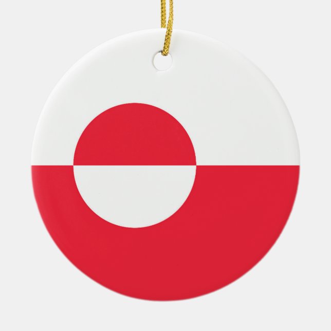 Greenland flag ceramic ornament (Front)