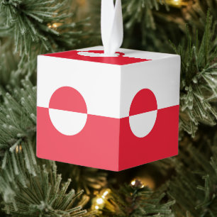 Greenland flag cube ornament