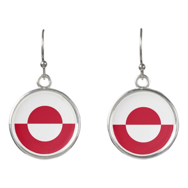 Greenland Flag Earrings (Front)
