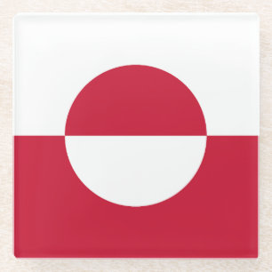 Greenland Flag Glass Coaster