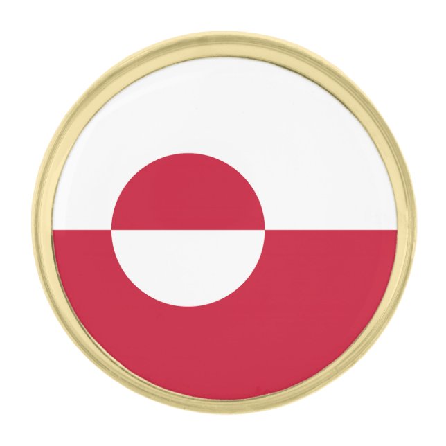 Greenland Flag Gold Finish Lapel Pin (Front)