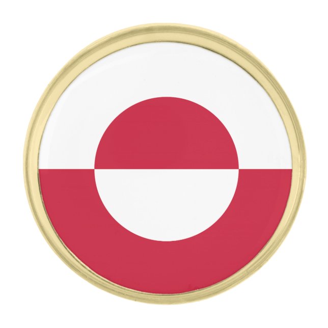 Greenland Flag Gold Finish Lapel Pin (Front)