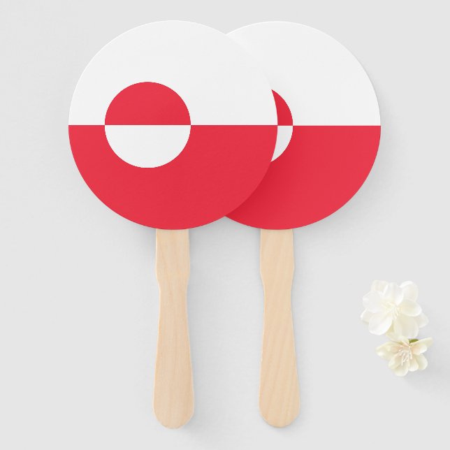 Greenland flag hand fan (Front and Back)