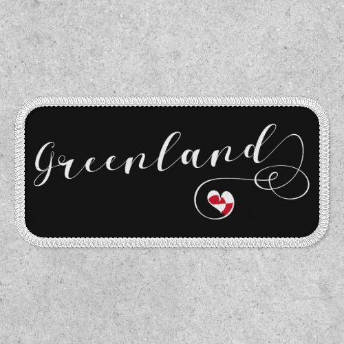 Greenland Flag Heart Script Design Patch