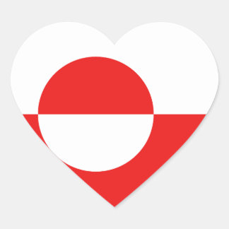 Greenland Flag Heart Sticker