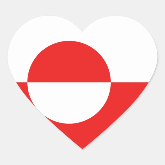 Greenland Flag Heart Sticker (Front)