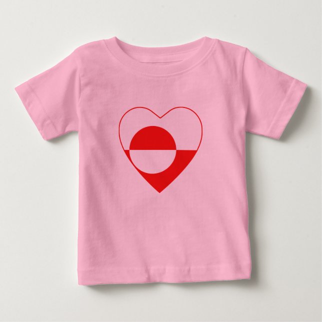 Greenland Flag Heart T-Shirt (Front)