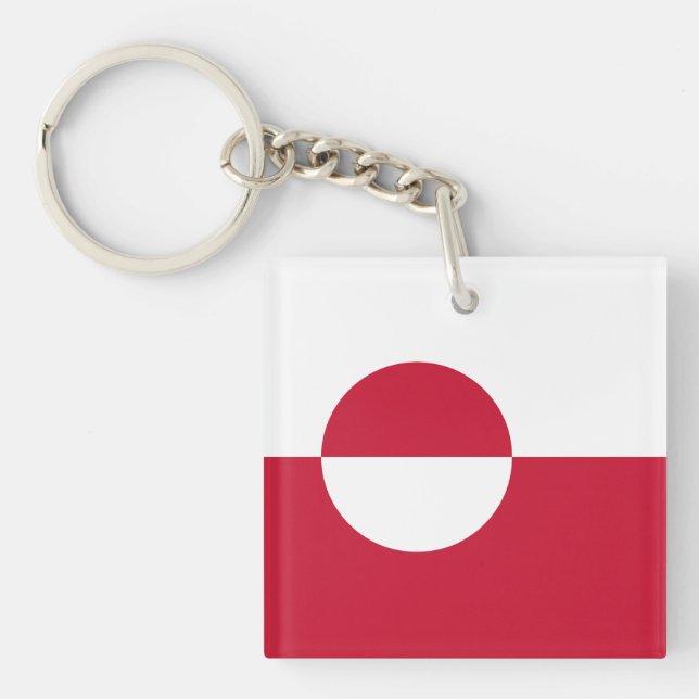 Greenland Flag Keychain (Front)