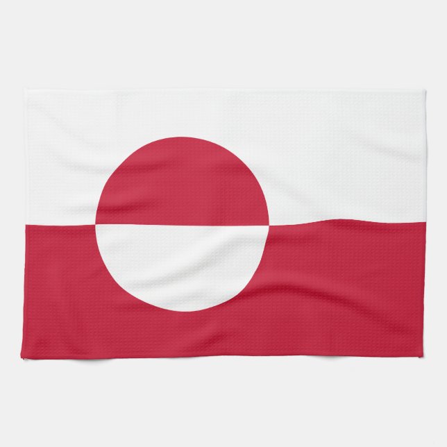 Greenland Flag Kitchen Towel (Horizontal)