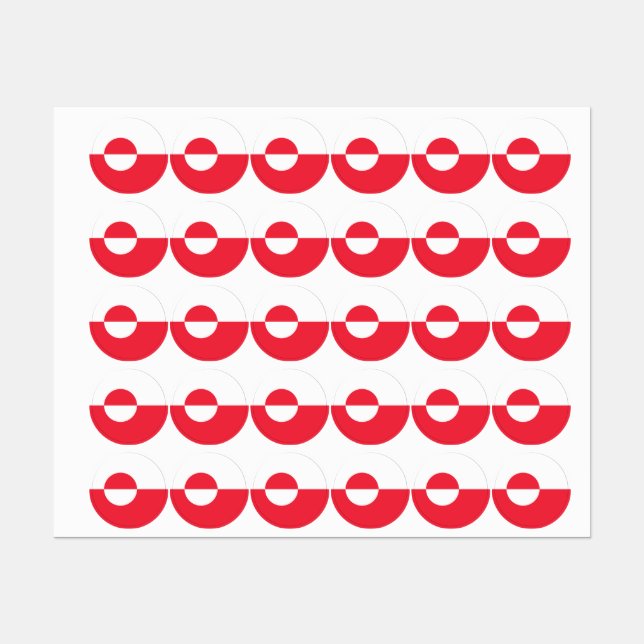Greenland flag labels (Sheet)