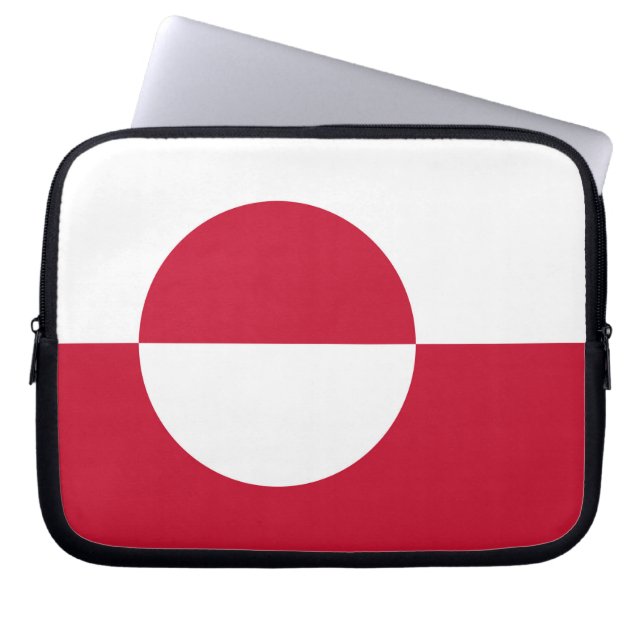 Greenland Flag Laptop Sleeve (Front)