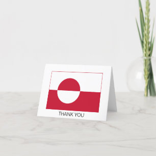 Greenland Flag Letterpress Thank You Card